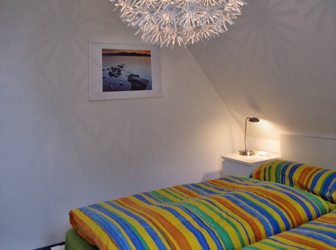 Ein Schlafzimmer im Dachgeschoss
