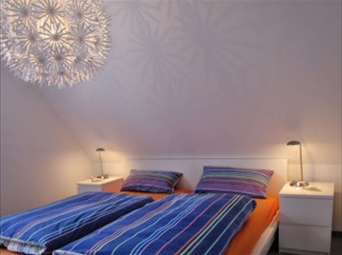 Ein Schlafzimmer im Dachgeschoss