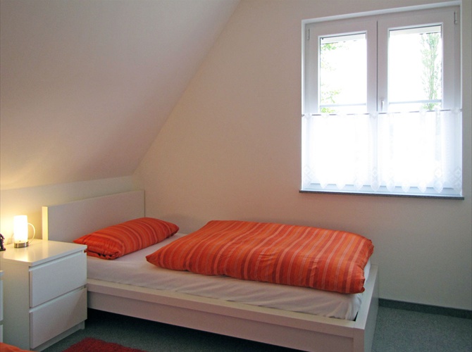 Ein Schlafzimmer im Dachgeschoss