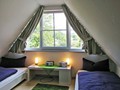 Das Schlafzimmer im ausgebauten Spitzboden